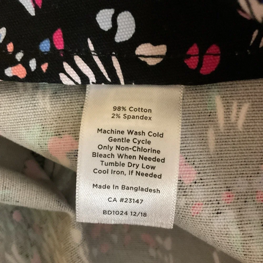 Talbots‎ Women Stretch Back Zipper Back Slit Colorful Flowers Pencil Skirt 16